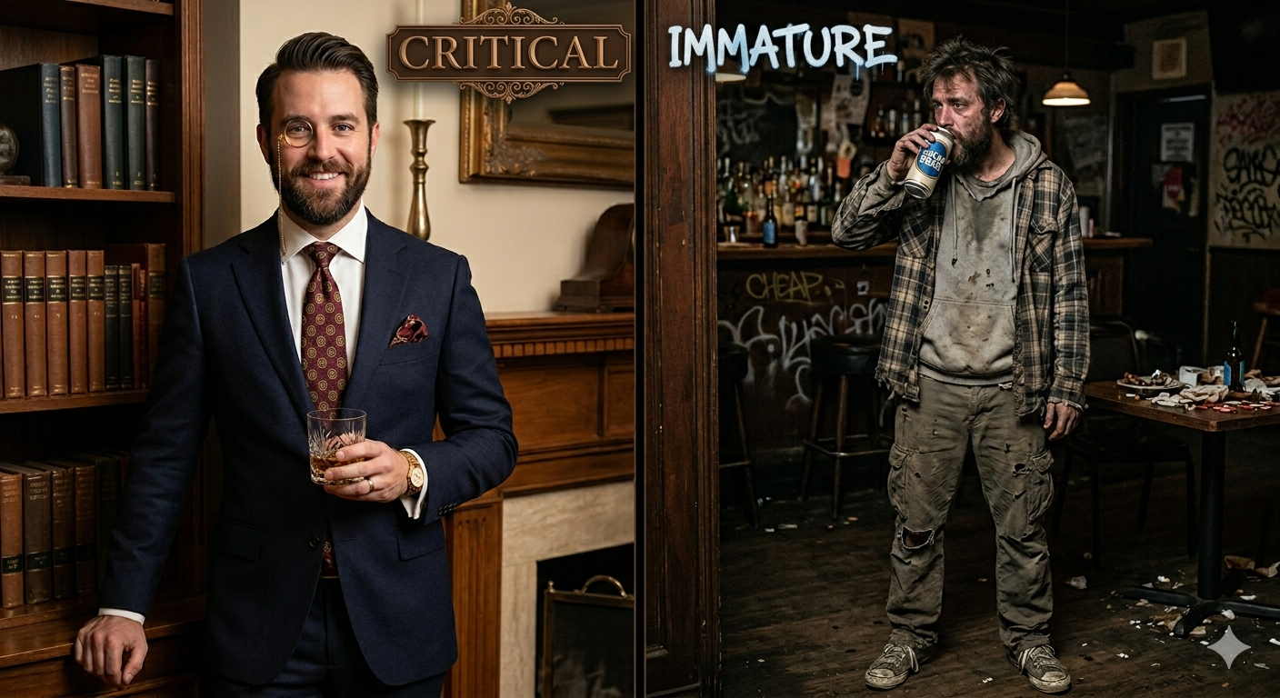 We’re “critical”, not “immature”.